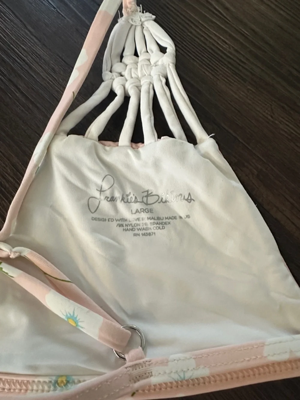 Frankie's Bikinis Cream and Pink Floral